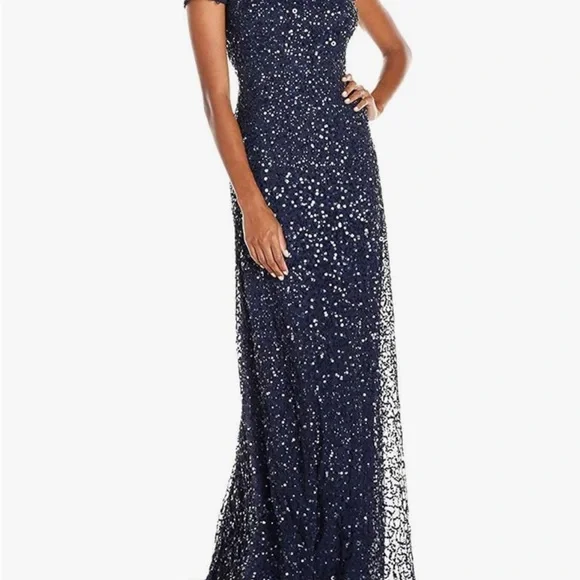Adrianna Papell Dresses Nordstrom Blue Sequin Embellished Maxi